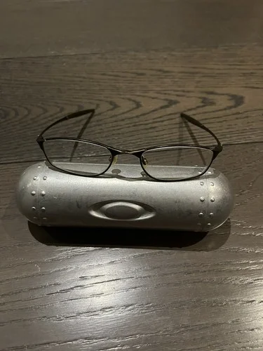 Oakley 11-733 Straight Line 4.0 52mm Brown Eyeglasses Frames And Metal Vault